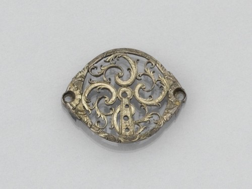 Ajour horlogekloof van zilver met krulversiering