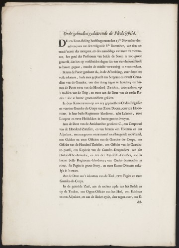 Beschrijving van een serie prenten van Willem IV