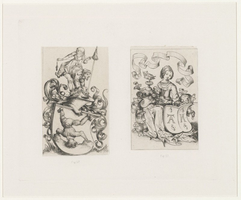 Twee prenten met wapenschilden